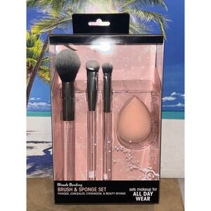 Japonesque Ultimate Blending Brush & Sponge Set 4pc Powder Concealer Shadow New